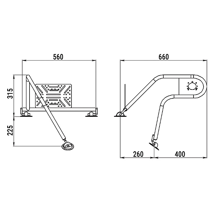 Стойка рулевая с креплением на баллон надувной лодки 25мм в Первоуральске