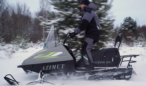 Миниснегоход Бурлак Азимут 20 л.с. , эл.запуск, реверс, тормоз гидравл, капот серый в Первоуральске