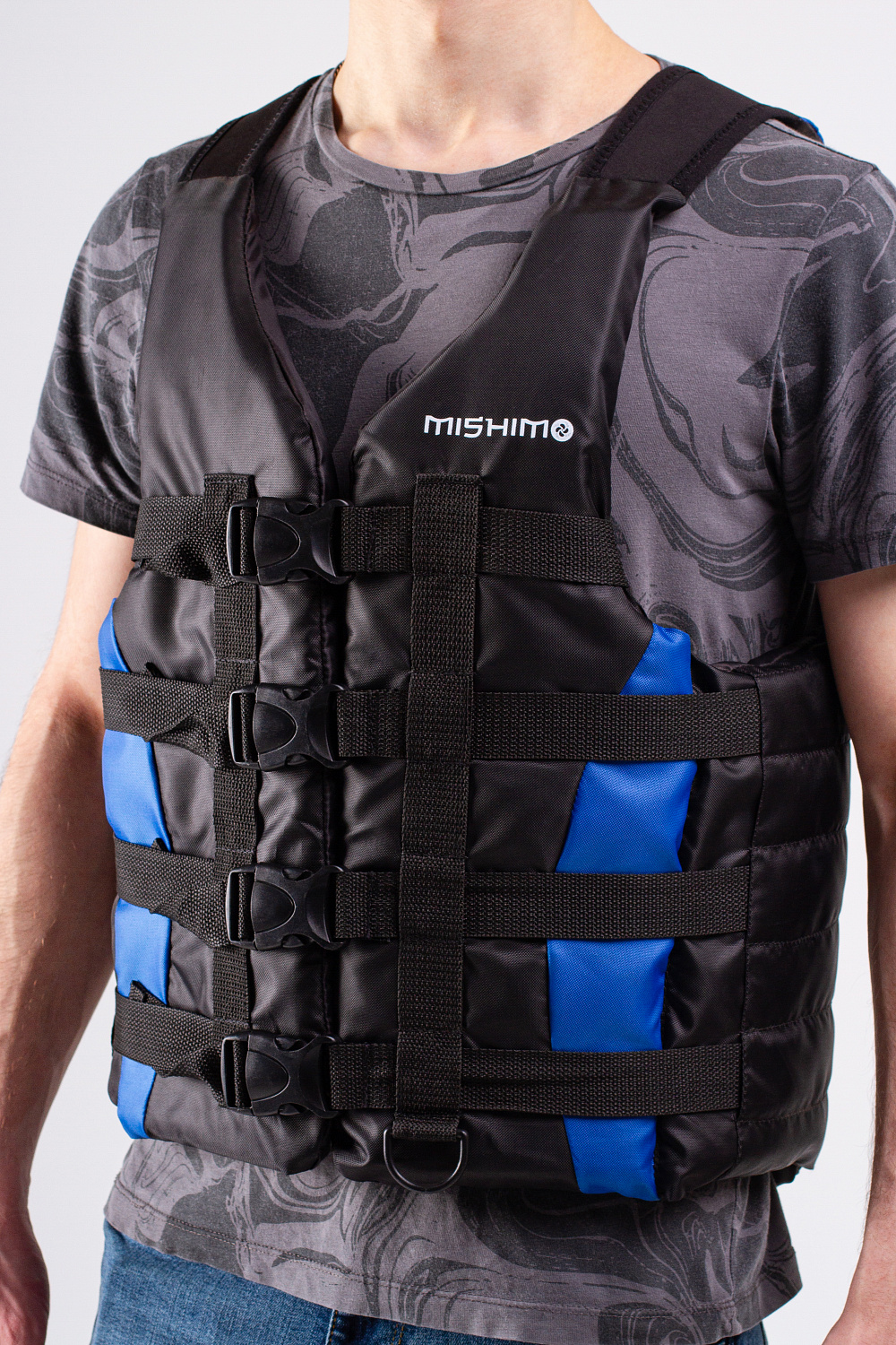 Жилет спасательный MISHIMO PRO Премиум качества Черно-синий в Первоуральске