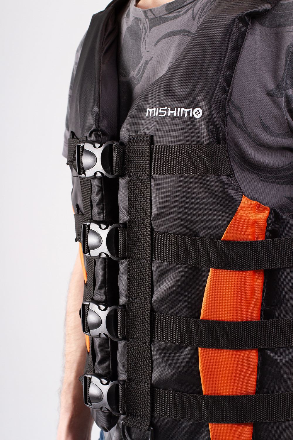 Жилет спасательный MISHIMO PRO Премиум качества Черно-оранжевый в Первоуральске