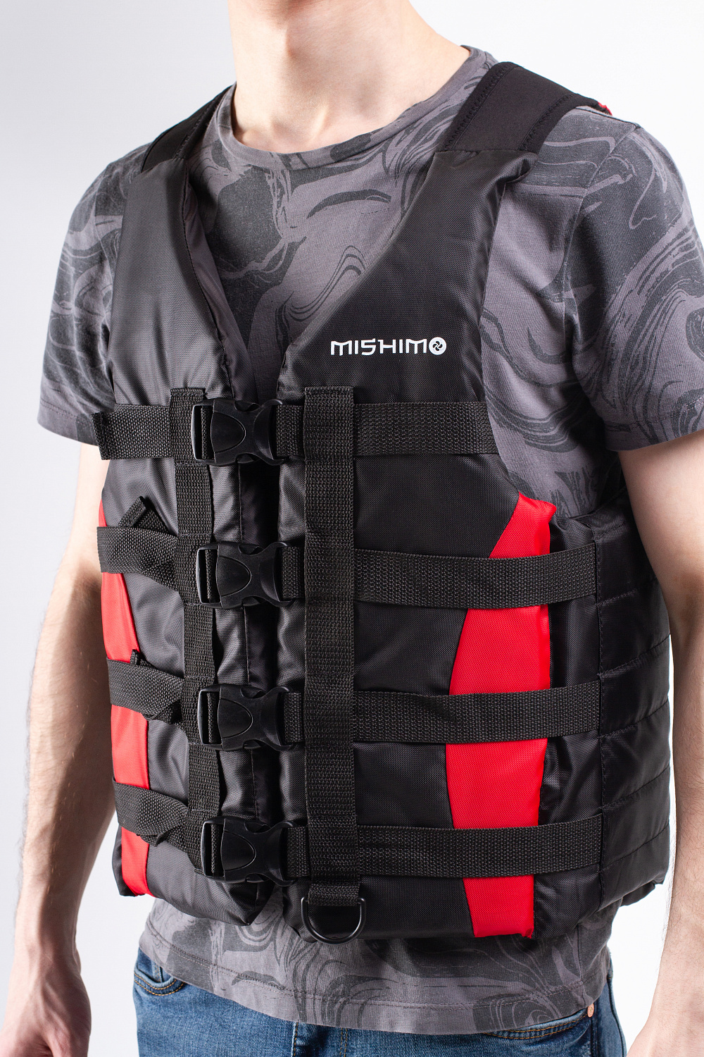 Жилет спасательный MISHIMO PRO Премиум качества Черно-красный в Первоуральске